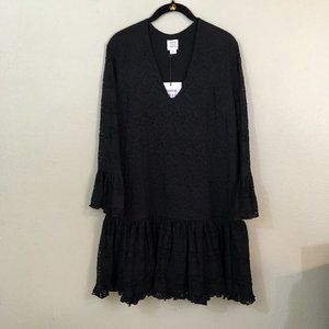 Some Days Lovin Black Lace V-Neck Dress, Medium